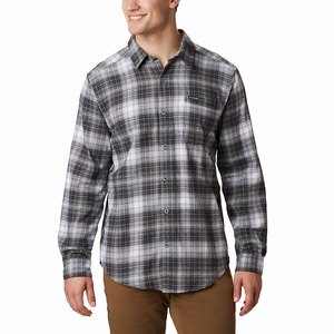 Columbia Boulder Ridge™ Långärmad Flannel Herr Svarta/Vita (XFJPH8423)